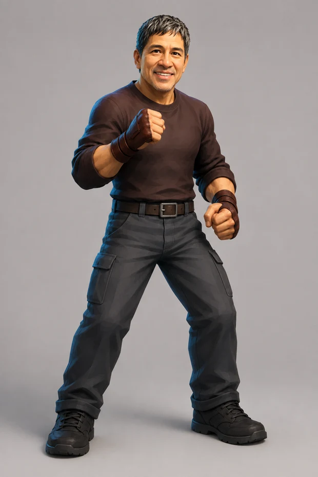 José Luis, pelo canoso y ropa oscura
